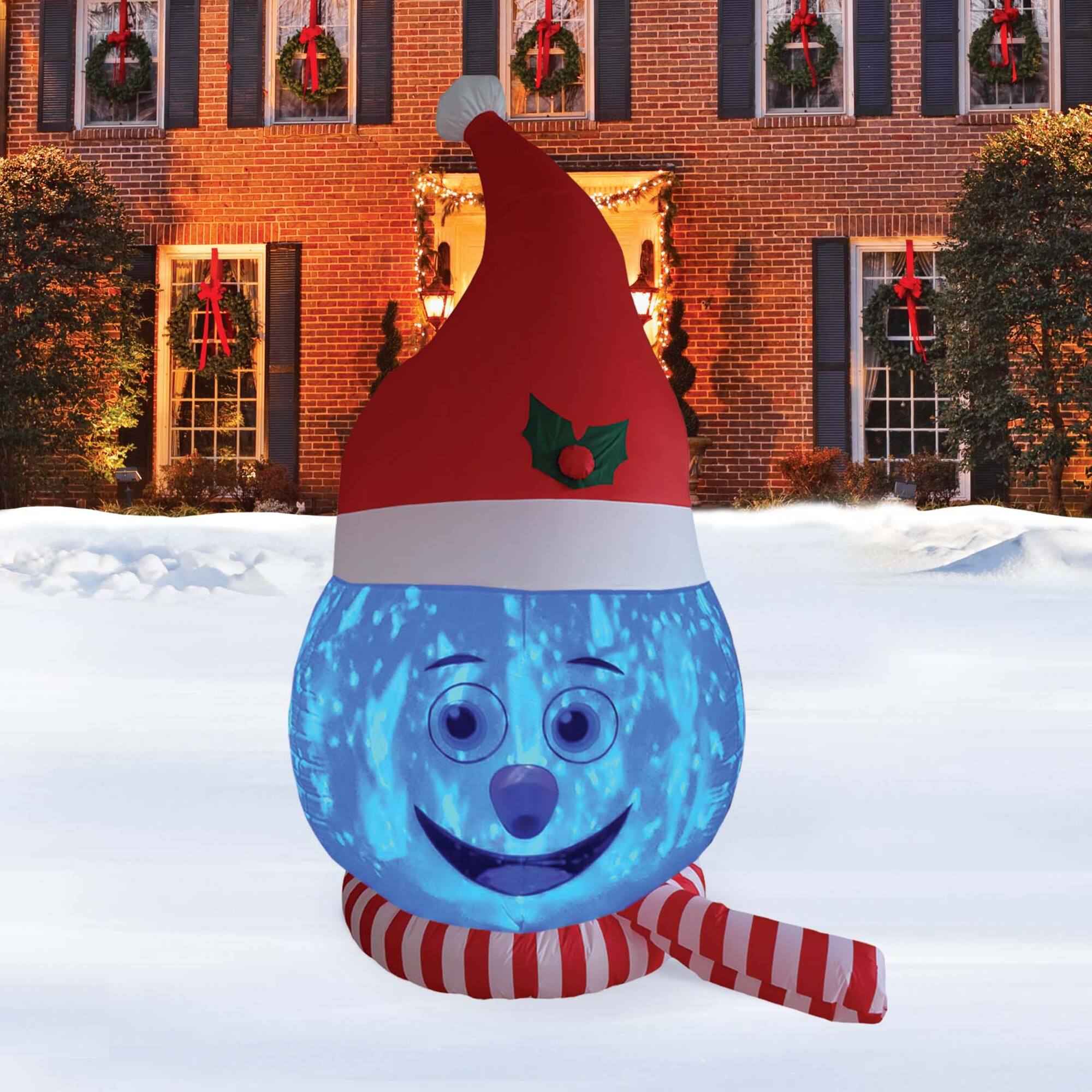 8ft. Inflatable Snowman Head with Shimmer Light